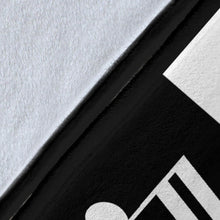 Load image into Gallery viewer, Black and White Large Checkered Music Notes Pattern Fleece Throw Blanket