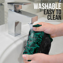 Load image into Gallery viewer, Emerald Green and Black Floral Steering Wheel Cover