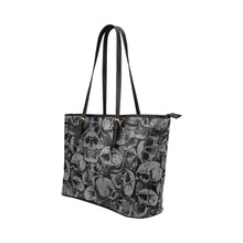 Load image into Gallery viewer, Gray Skull and Black Vegan Leather Tote Bag Shoulder Bag Purse