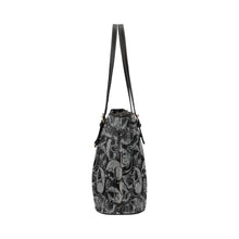 Load image into Gallery viewer, Gray Skull and Black Vegan Leather Tote Bag Shoulder Bag Purse