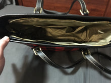 Load image into Gallery viewer, Red Buffalo Plaid Vegan Leather Tote Bag