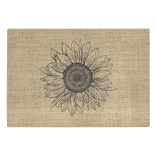 Load image into Gallery viewer, Burlap With Rustic Sunflower Design Outline Tempered Glass Cutting Board