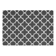 Load image into Gallery viewer, Black and White Quatrefoil Tempered Glass Cutting Board
