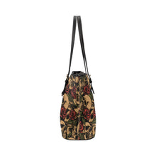Load image into Gallery viewer, Skulls and Roses Old School Tattoo Style Vegan leather Tote Bag Shoulder Purse