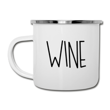 Load image into Gallery viewer, Coffee / Wine Enamel Camper Mug - white