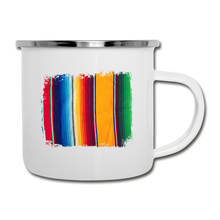 Load image into Gallery viewer, Colorful Serape Design on White Enamel Camping Mug - white