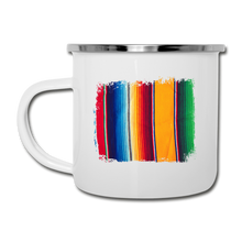 Load image into Gallery viewer, Colorful Serape Design on White Enamel Camping Mug - white