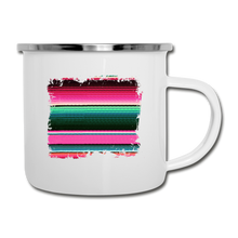 Load image into Gallery viewer, Colorful Serape Design on White Enamel Camping Mug - white