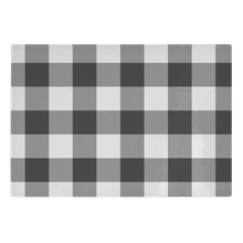 Load image into Gallery viewer, Black and White Buffalo Plaid Tempered Glass Cutting Board