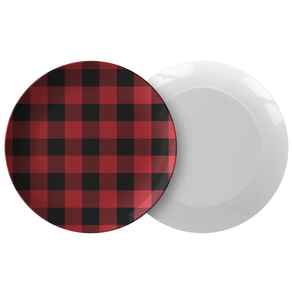 Red and Black Buffalo Plaid ThermoSāf® Unbreakable Plates SodaGlitter