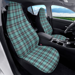 Turquoise Plaid Car Seat Covers (2 Pcs)