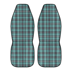 Turquoise Plaid Car Seat Covers (2 Pcs)