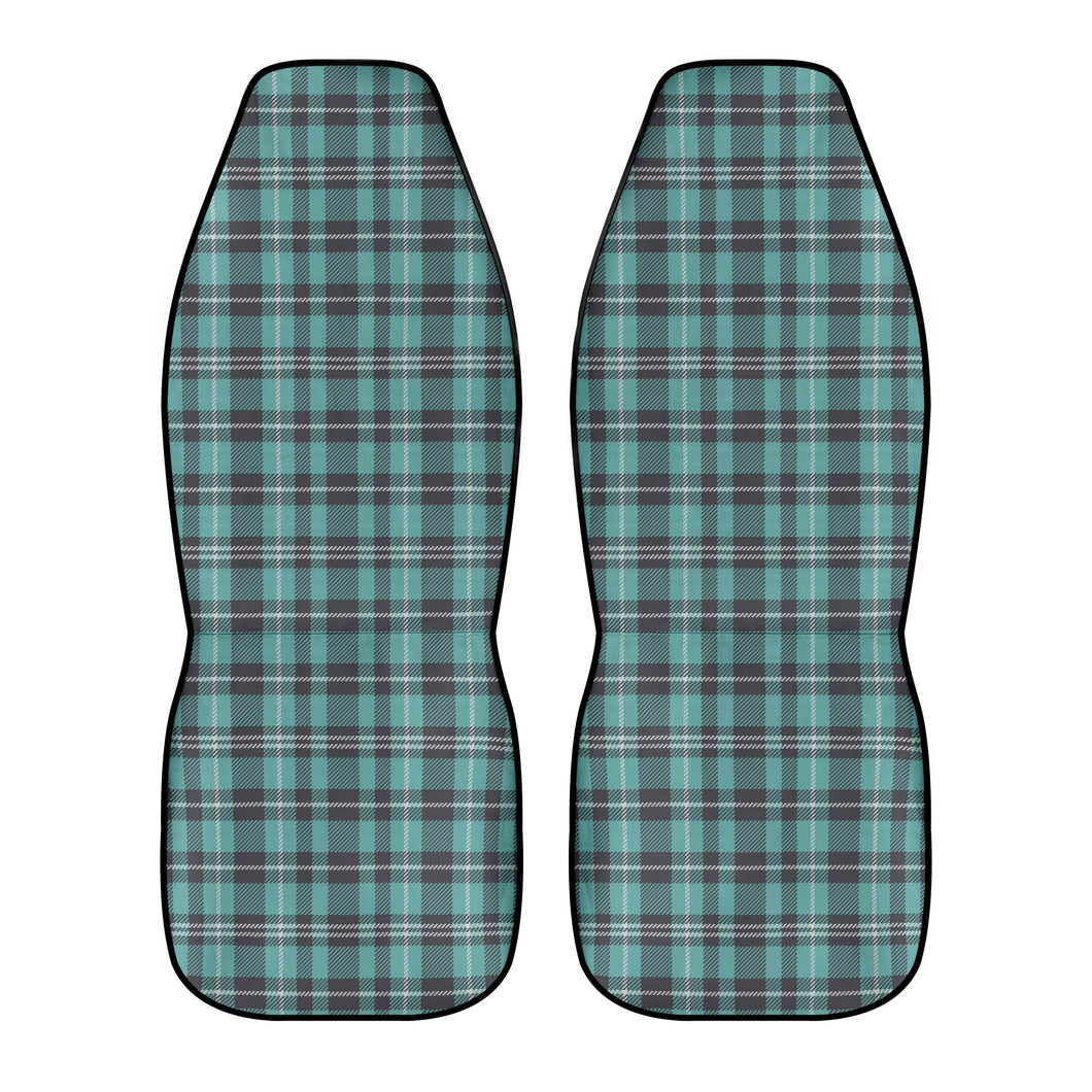 Turquoise Plaid Car Seat Covers (2 Pcs)