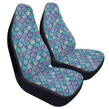 Load image into Gallery viewer, Teal Purple Mermaid Scale Car Seat Covers (2 Pcs)
