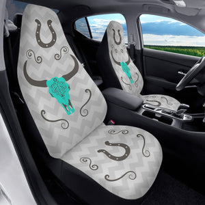 Cow Skull Chevron Car Seat Covers (2 Pcs)