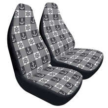 Load image into Gallery viewer, Black and White Nautical Car Seat Covers (2 Pcs)
