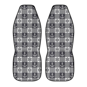 Black and White Nautical Car Seat Covers (2 Pcs)
