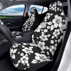 Black and White Hibiscus Car Seat Covers (2 Pcs)