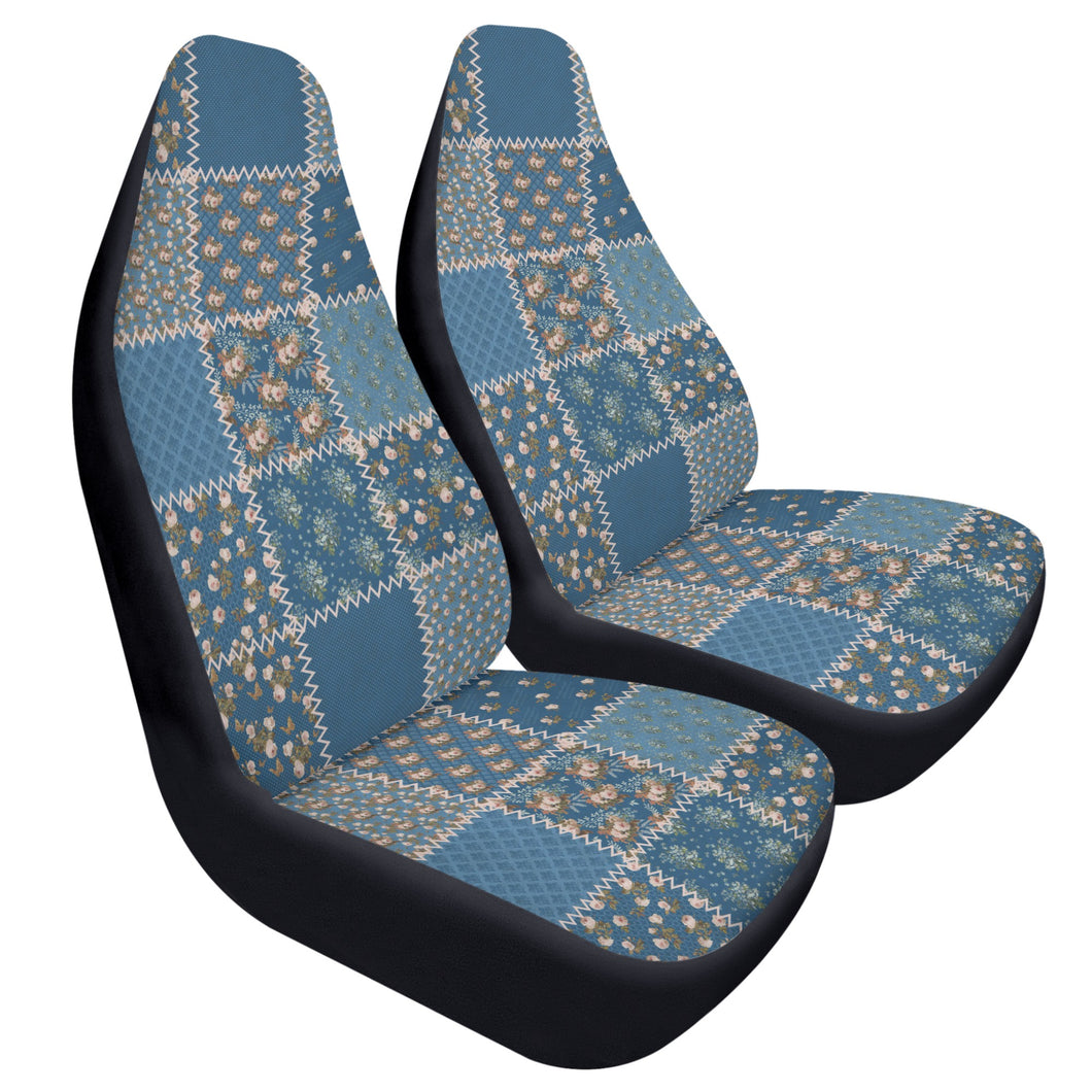 Blue Shabby Chic Car Seat Covers (2 Pcs)