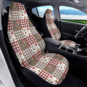 Mushroom plaid patchwork Car Seat Covers (2 Pcs)