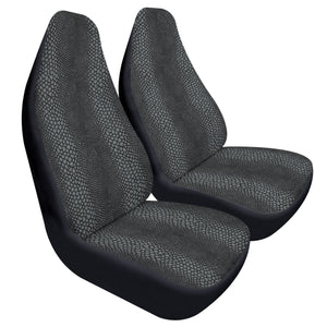 Gray and Black Reptile Skin Car Seat Covers (2 Pcs)