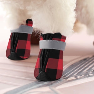 Red Buffalo Plaid Non Slip Dog Socks