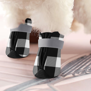 Black and White Buffalo Plaid Non Slip Dog Socks