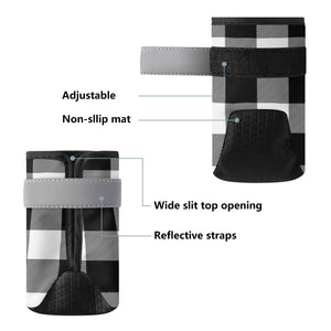 Black and White Buffalo Plaid Non Slip Dog Socks