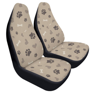 Beige Dog Love Car Seat Covers (2 Pcs)