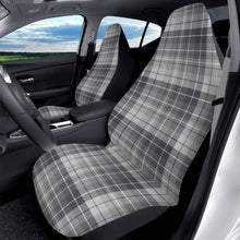Load image into Gallery viewer, Gray Black and White Tartan Plaid Car Seat Covers (2 Pcs)

