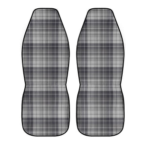 Gray Black and White Tartan Plaid Car Seat Covers (2 Pcs)