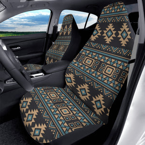 Tan, Turquoise Tribal Ethnic Car Seat Covers Set