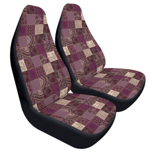 Purple Patchwork Front Car Seat Covers