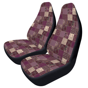 Purple Patchwork Front Car Seat Covers