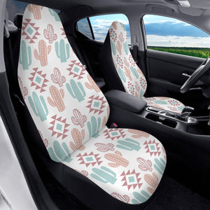 Pastel Cactus Car Seat Covers White