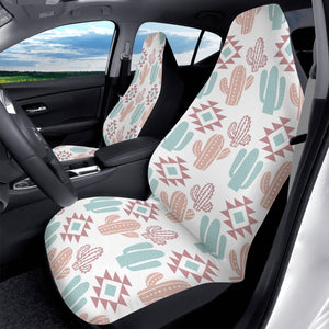 Pastel Cactus Car Seat Covers White
