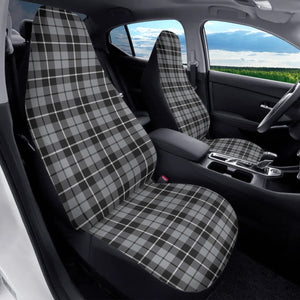 Gray Plaid Car Seat Covers (2 Pcs) Tartan Design