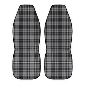 Gray Plaid Car Seat Covers (2 Pcs) Tartan Design