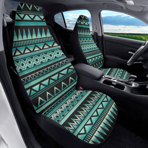 Teal Ethnic Abstract Front Car Seat Covers