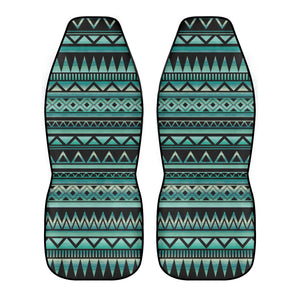 Teal Ethnic Abstract Front Car Seat Covers