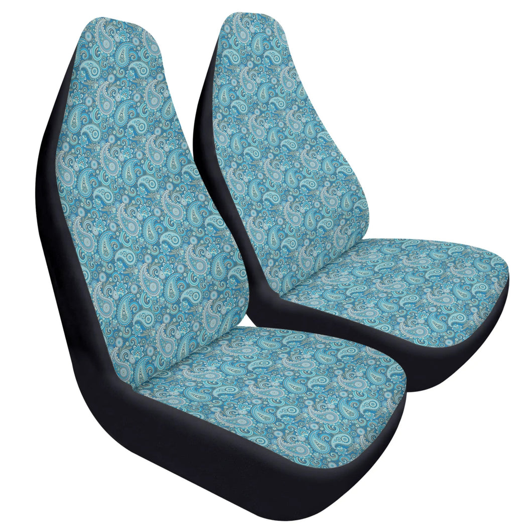 Blue Paisley Front Car Seat Covers