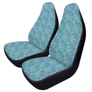 Blue Paisley Front Car Seat Covers