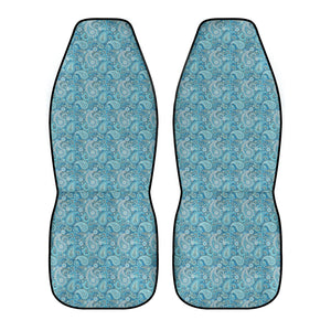 Blue Paisley Front Car Seat Covers