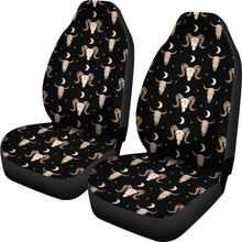 Load image into Gallery viewer, Black With Cow Skulls Car Seat Covers
