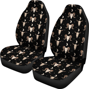 Black With Cow Skulls Car Seat Covers
