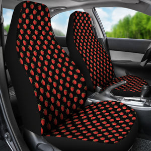 Strawberries on black Background Car Seat Covers