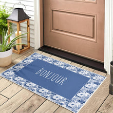 Load image into Gallery viewer, Bonjour French Flower Pattern Door Mat Welcome Mat
