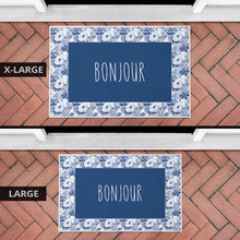 Load image into Gallery viewer, Bonjour French Flower Pattern Door Mat Welcome Mat
