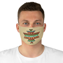 Load image into Gallery viewer, Southwestern Aztec Element With Colorful Stripes Pattern Printed on Faux Tan Suede Fabric Face Mask Southwestern Ethnic
