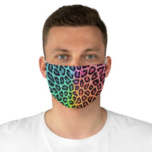 Load image into Gallery viewer, Rainbow Leopard Fabric Face Mask Printed Cloth Animal Print Bright Colors
